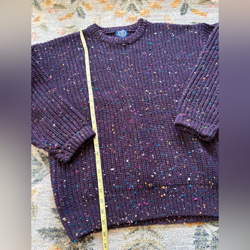 Vintage 1980s Handknit Gap 100% Wool Textured Sweater Large - Picture 2 of 5